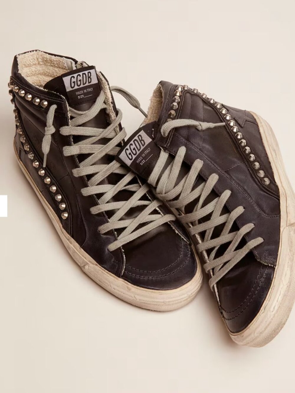 Golden Goose Slide distressed studded sneakers (size 41)